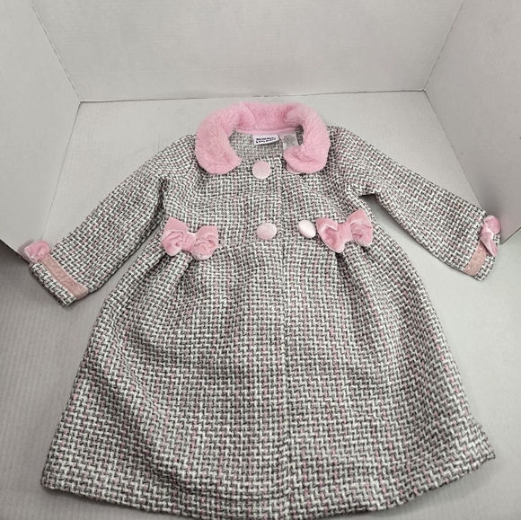 Blueberi Boulevard Other - Blueberi Boulevard Pink, White, Silver Tweed Coat / Jacket Size 24M boutique